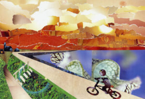 collage fietstocht op de waddendijk